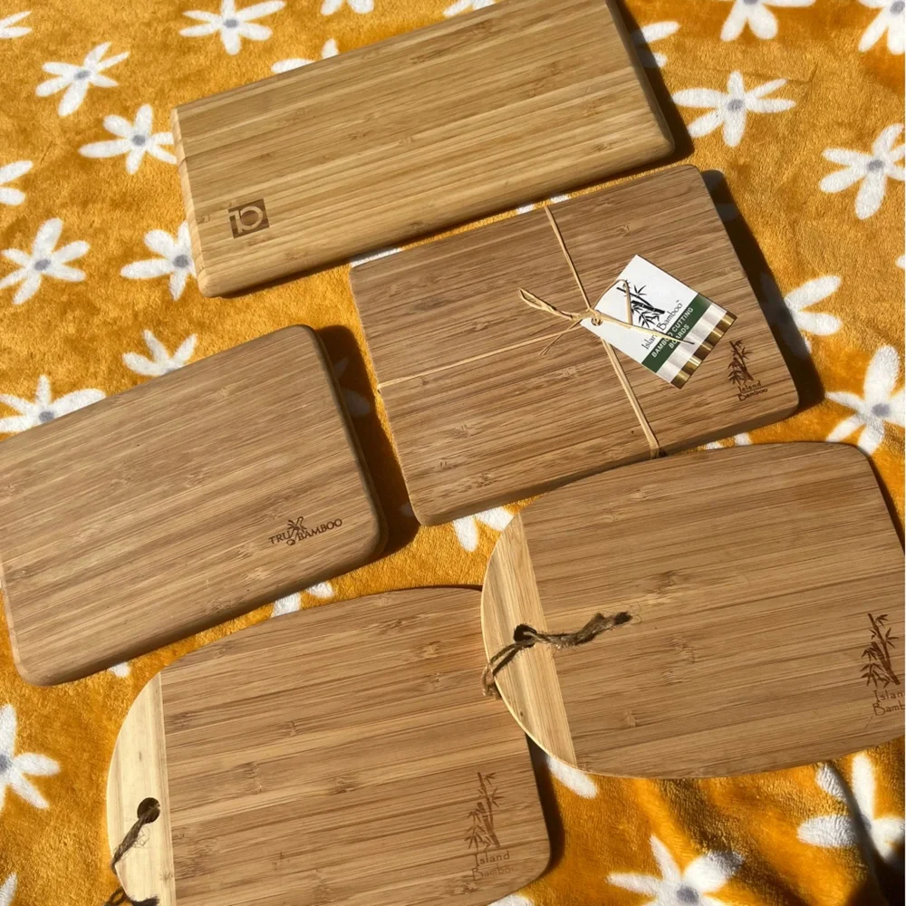 NWT & NWOT Island Bamboo Small Cutting Board Set 5ps Kitchen Starter Kit